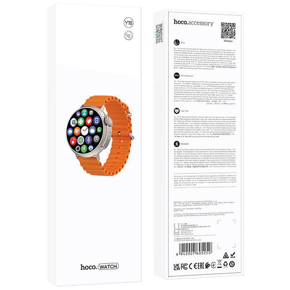 hoco. Pametni sat, 1.52" zaslon, Bluetooth - Y18 Gold slika 3