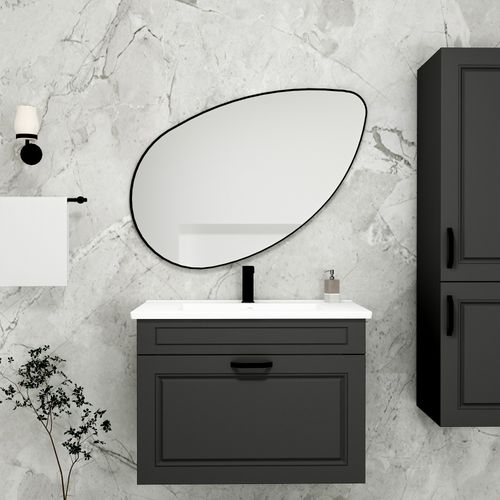 Lucas - Black Black Decorative Chipboard Mirror slika 2