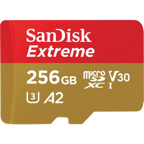 SanDisk Extreme microSDXC 256GB + SD Adapter 190MB/s & 130MB/s A2 C10 V30 UHS-I U3 slika 2