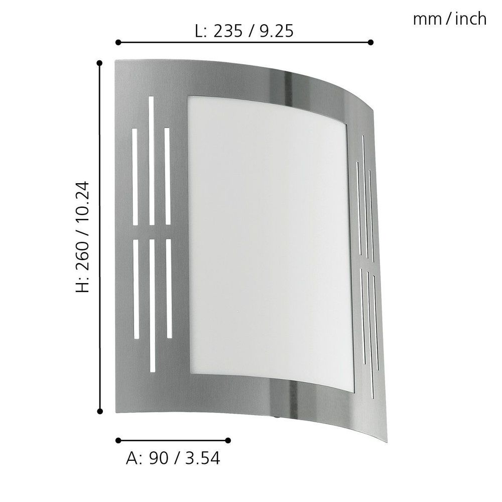 Eglo City vanjska zidna/1, e27,  inox  slika 4