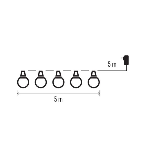 50 LED-10 Party sijalica multicolor u svetlosnom lancu 5m IP 44 Emos DCPM01 slika 3