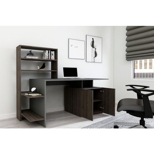 Woody Fashion Studijski stol, Melis - Walnut, Anthracite slika 2