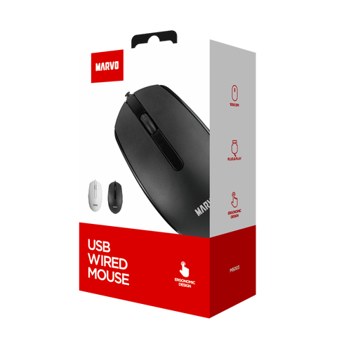 MARVO OFFICE MS003 BK WIRED MOUSE slika 7