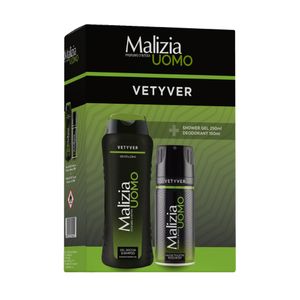 Malizia Muški set Uomo set Vetyver dezodorans u spreju deo 150ml+ gel za tuširanje i šampon 250ml