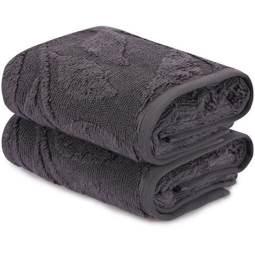 Estela - Dark Grey Dark Grey Hand Towel Set (2 Pieces) slika 1