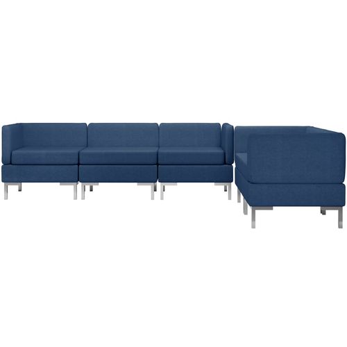 5-dijelni set sofa od tkanine plavi slika 3