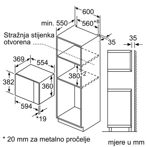 Bosch mikrovalna pećnica ugradbena BFL554MS0 slika 8