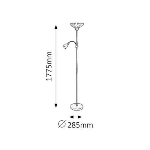 Rabalux Harmony lux Podna lampa sa čitačem E27 100W+E14 40W slika 2