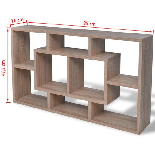 242549 Floating Wall Display Shelf 8 Compartments Oak Colour slika 26