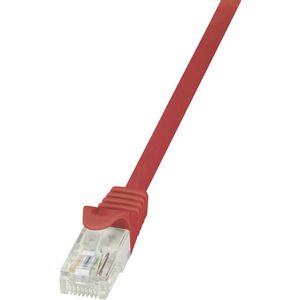 LogiLink CP1064U RJ45 mrežni kabel, Patch kabel cat 5e U/UTP 3.00 m crvena sa zaštitom za nosić 1 St.