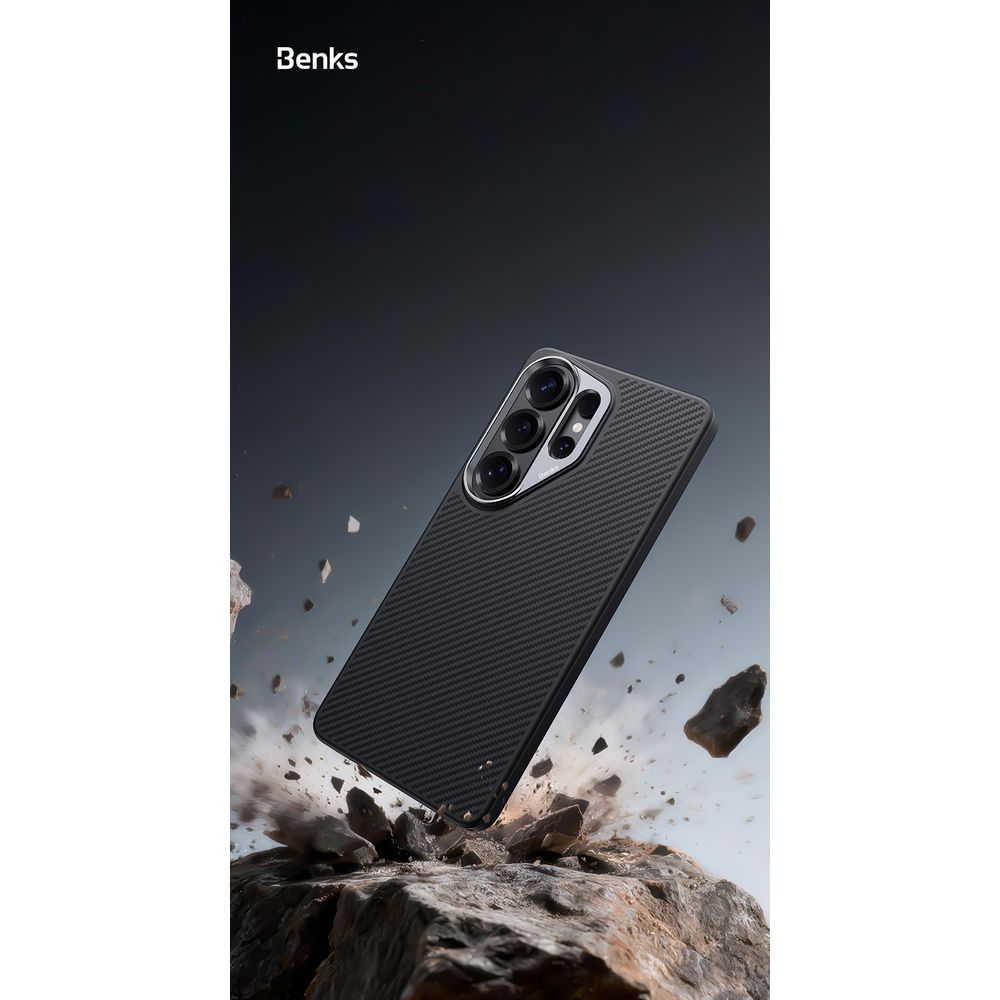Benks Magnetic Armor Pro Kevlar maska sa metalnim okvirom za Samsung Galaxy S26 Ultra – crna slika 4