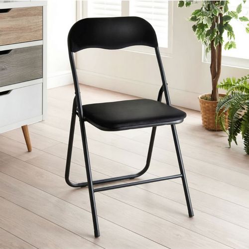 Modernhome set od 4 sklopive stolice - crna eko koža slika 7