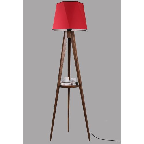Sehbalı tripod lambader ceviz altıgen kırmızı abajurlu Red
Brown Floor Lamp slika 1