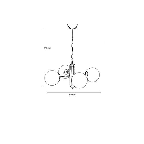 Bankok 4 Lü Eskitme Beyaz Camlı Avize White
Gold Chandelier slika 4