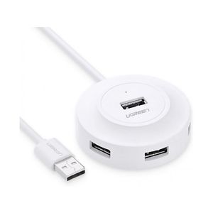 USB HUB UGREEN, USB 2.0 A, 4-portni, bijeli, 1m