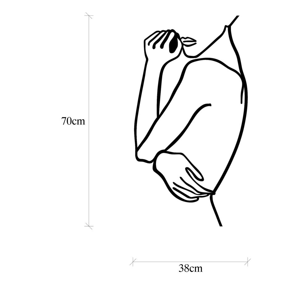 Decorative metal wall accessory Woman 2, colour: black slika 6