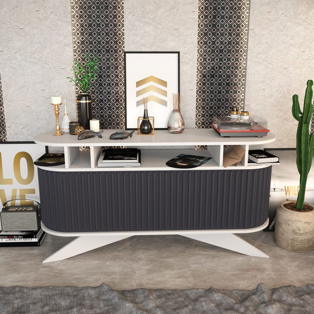 Stor - Bijeli i Antracit Sideboard slika 1