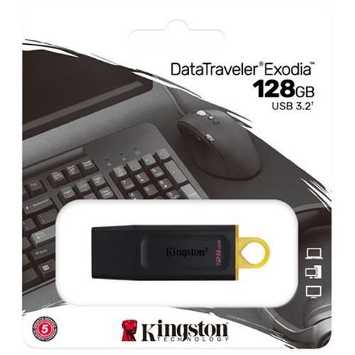 KINGSTON 128GB USB3.2 Gen1 DT Bk+Yellow DTX/128GB slika 4