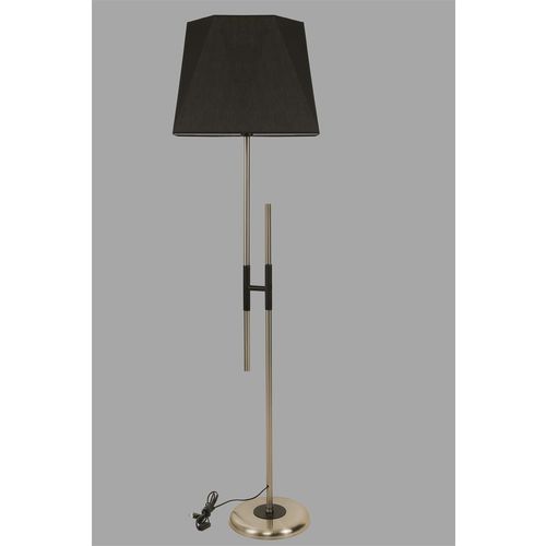 Felix Mat Krom Lambader Altıgen Siyah Abajurlu Black Floor Lamp slika 2