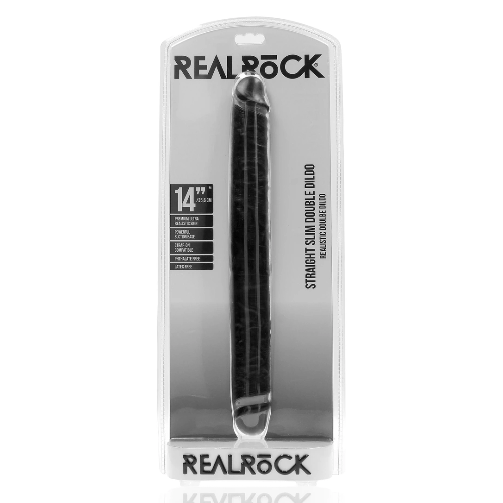 RealRock by Shots Slim Double Ended Dong 14 / 35,6 cm - crna slika 2