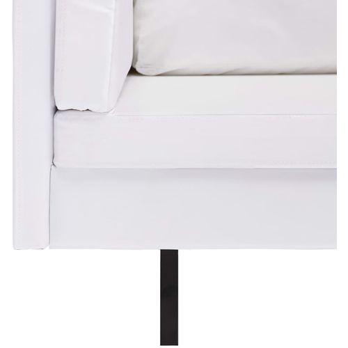 Kutna sofa od umjetne kože bijela slika 33