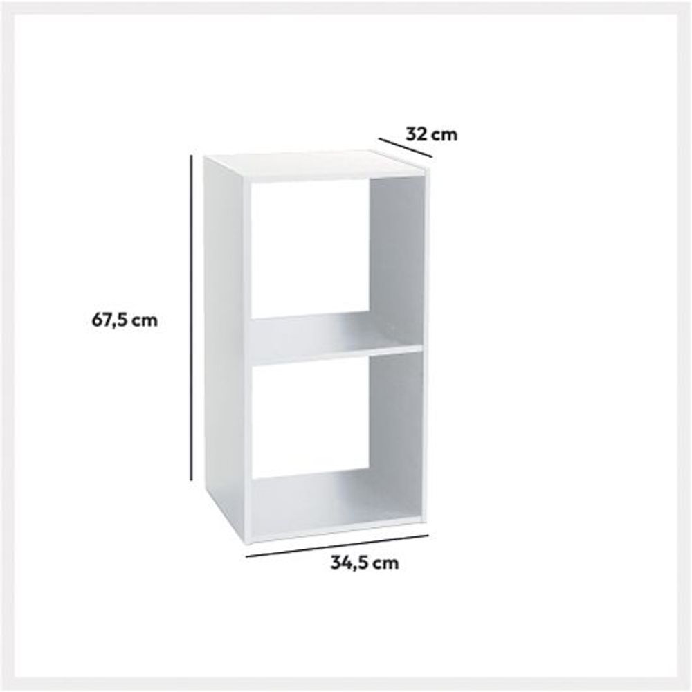 FIVE polica 2 otvora 34.5x32x67.6cm furnir bijela slika 2