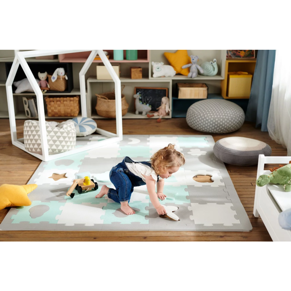 Kinderkraft Podloga za igru LUNO SHAPES 3D 185x165cm, Mint slika 8