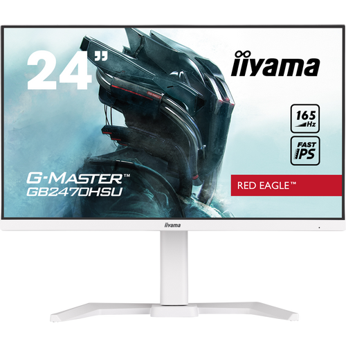 IIYAMA Monitor 24" ETE Fast IPS Gaming, G-Master Red Eagle, FreeSync Premium, 1920x1080@165Hz, 250cd/m², 1100:1, HDMI, DisplayPort, 0,8ms (MPRT), Speakers, USB-HUB (2x2.0), Black Tuner, 15cm Height Adj. Stand, White slika 1