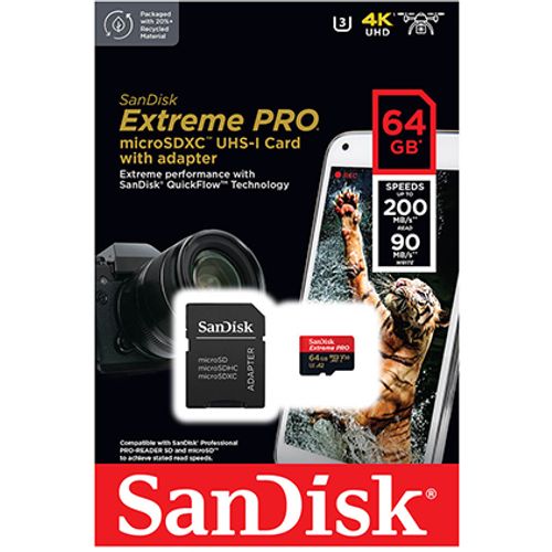 SanDisk SDXC 64GB Micro Extreme Pro 200MB/s A2 C10 V30 UHS-I US+Ad slika 2