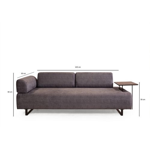 Atelier Del Sofa Infinity with Side Table - Anthracite Anthracite 3-Seat Sofa-Bed slika 14