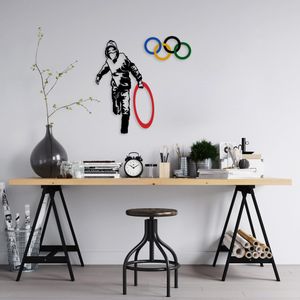 Wallity Banksy - 7 Multicolor Decorative Metal Wall Accessory