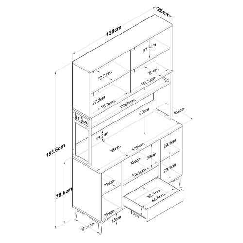 JE169 - 3260 WhiteWalnut Multi Purpose Cabinet slika 14