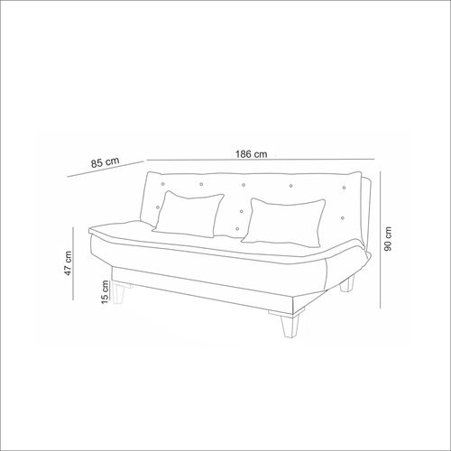 Santo - Cream Cream 3-Seat Sofa-Bed slika 8