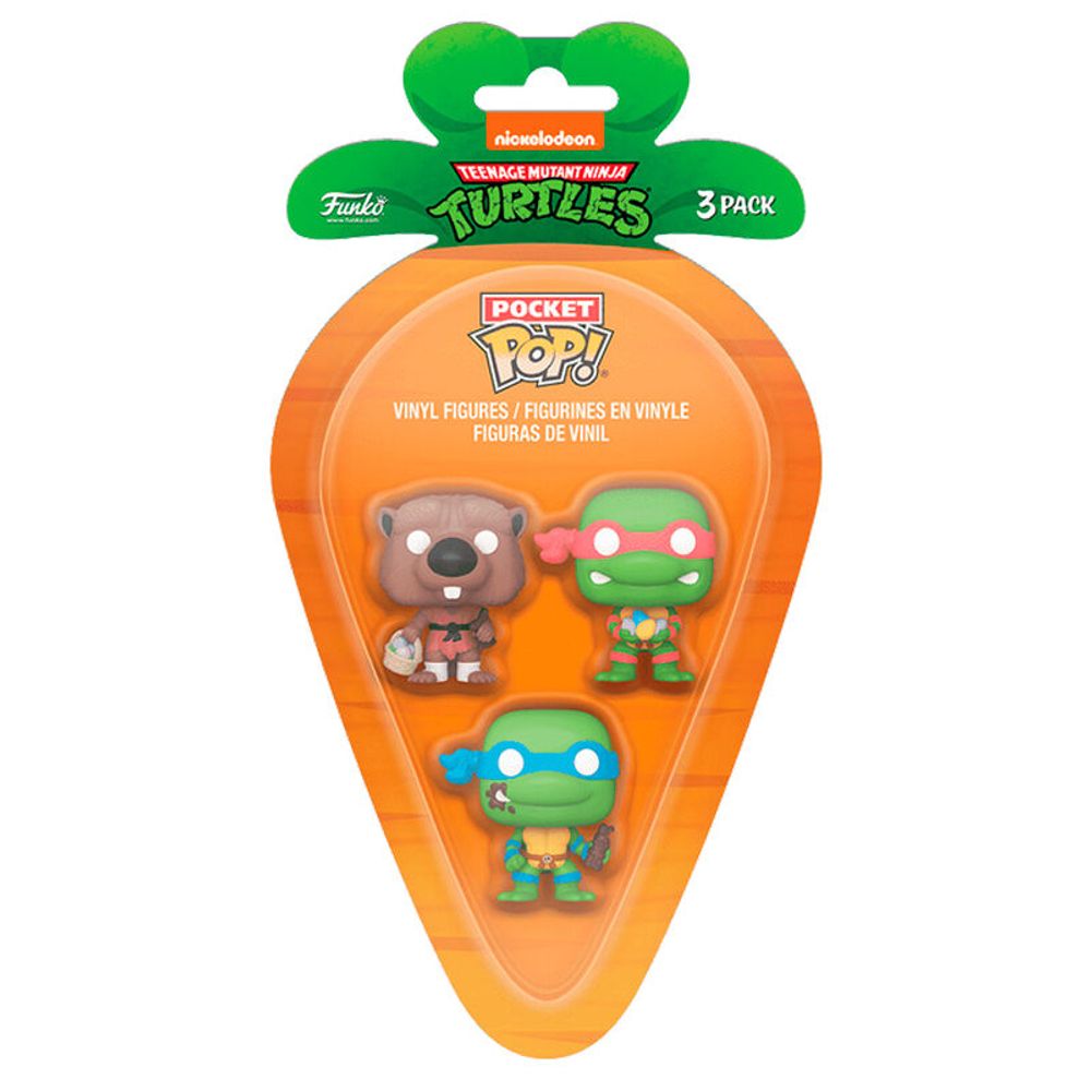 Carrot Pocket POP Blister: 3 Figurice Ninja Kornjače - Splinter, Leonardo, Raphael slika 3
