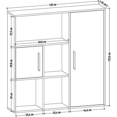 Ridge - Oak Oak Bookshelf slika 4