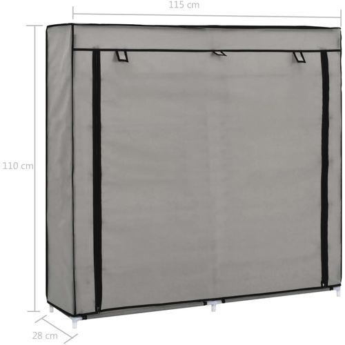 282434 Shoe Cabinet with Cover Grey 115x28x110 cm Fabric slika 8