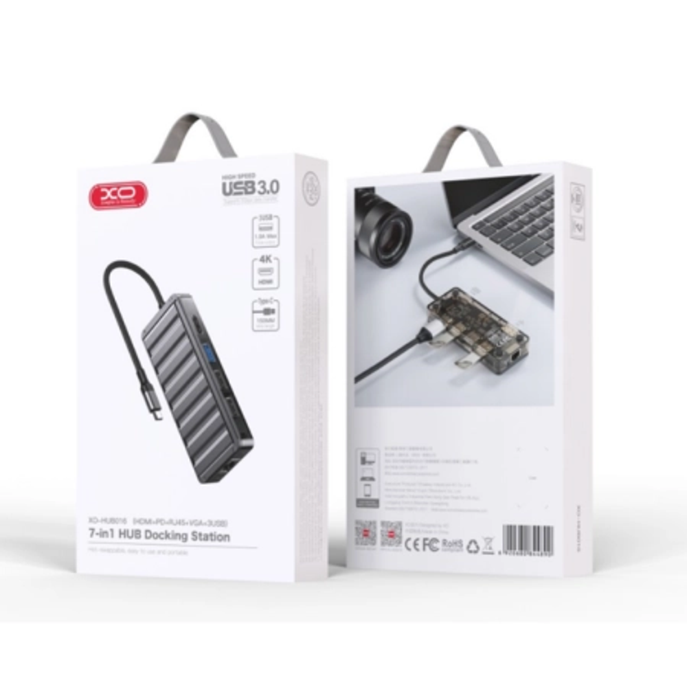 XO HUB016 USB Type-C Multi-hub 7in1 Docking Station slika 2