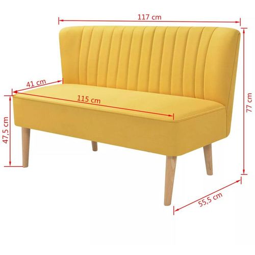 Sofa 117x55,5x77 cm Tkanina Žuta slika 2