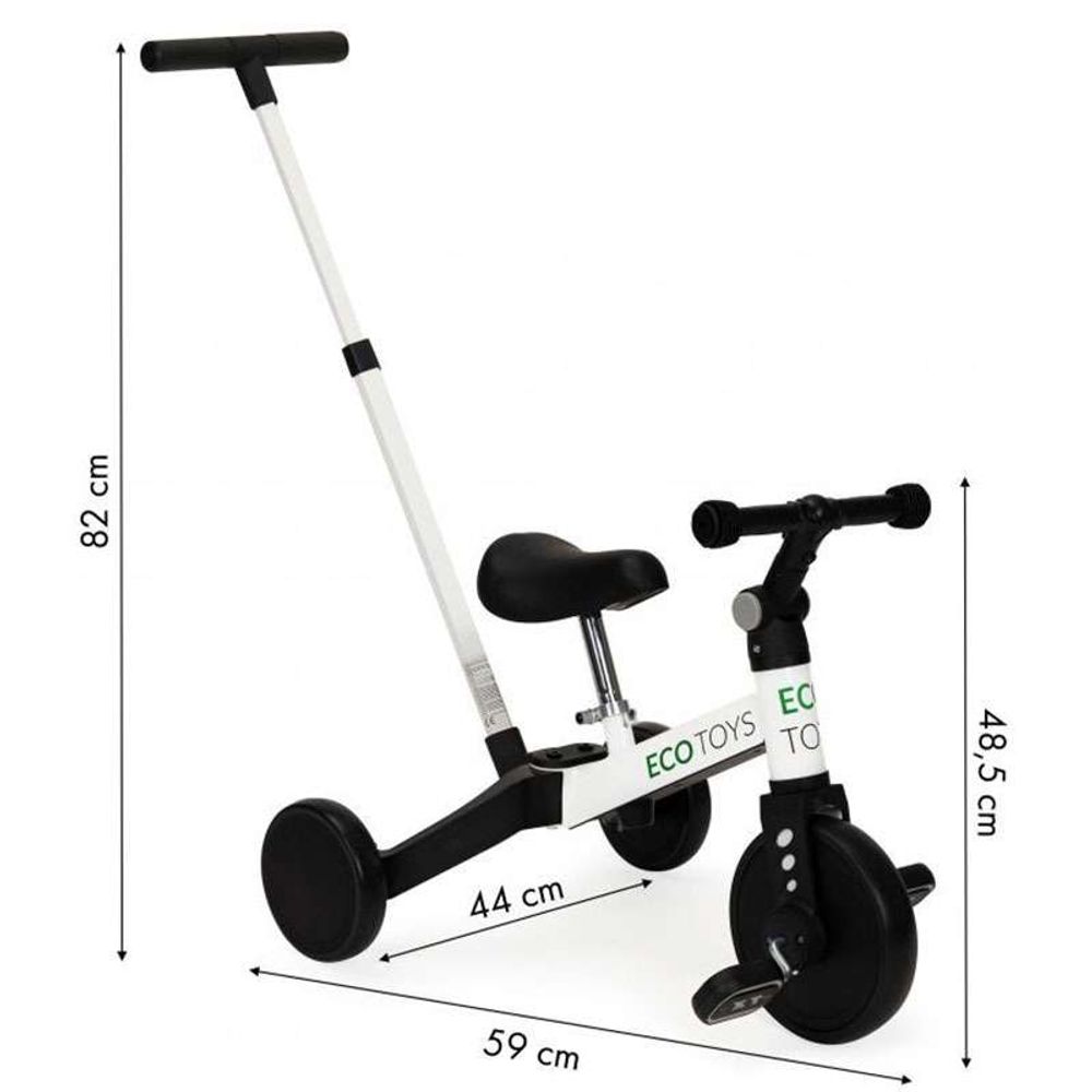 Eco Toys Tricikl 2U1, White slika 6