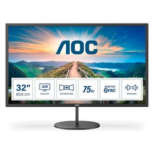 AOC Q32V4 Monitor 31,5"/IPS/2560x1440/75Hz/4ms GtG/HDMI,DP/zvučnici/VESA/crna