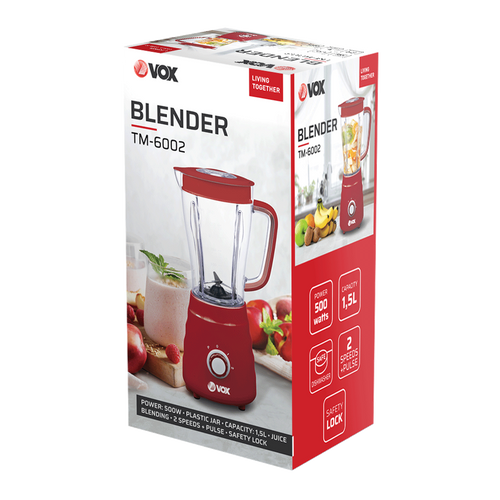 VOX TM 6002 Blender, 500 W, Crveni slika 4