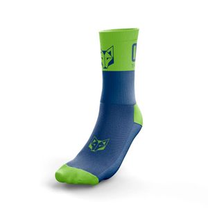 Otso čarape Multisport srednje Electric Blue &amp; Fluo Green