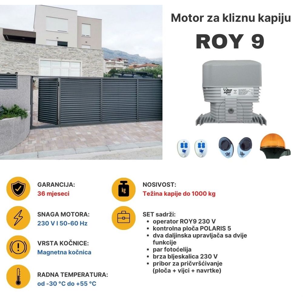 Bame Motor za kliznu kapiju ROY 9 - Polaris 5, 1000 kg slika 2