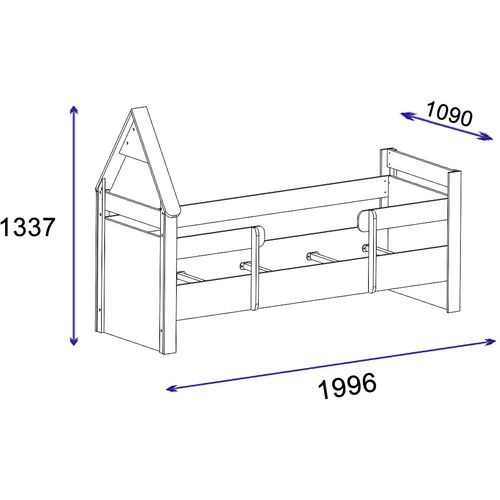 Valerin 109 - Atlantic Pine, Anthracite Atlantic PineAnthracite Single Bedstead slika 5