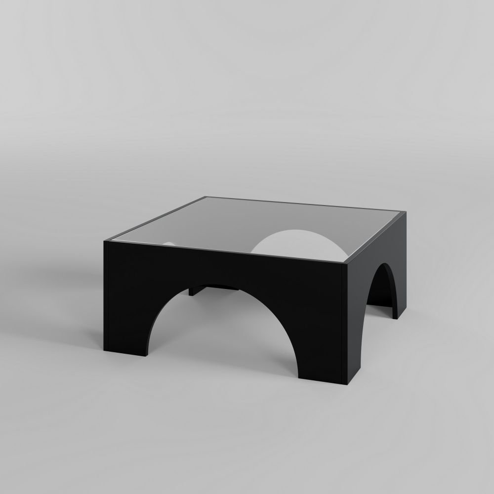 Stakleni stolić za kafu Seine Black Transparent slika 4