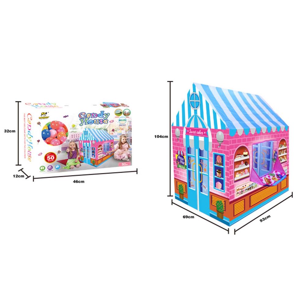 Dječiji šator za igru Candy House sa 50 loptica, 93×69×104cm slika 1
