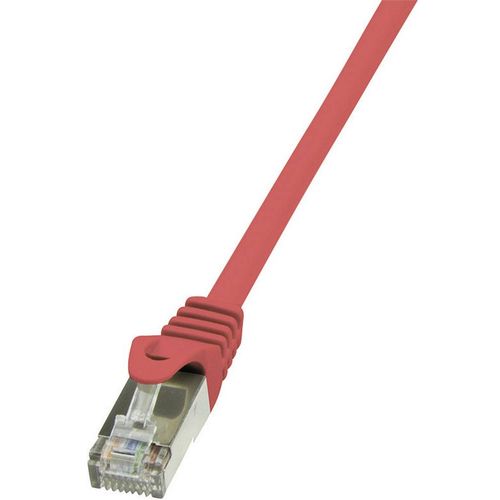 LogiLink CP1034S RJ45 mrežni kabel, Patch kabel cat 5e F/UTP 1.00 m crvena sa zaštitom za nosić 1 St. slika 1