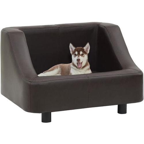 Sofa za pse smeđa 67 x 52 x 40 cm od umjetne kože slika 1