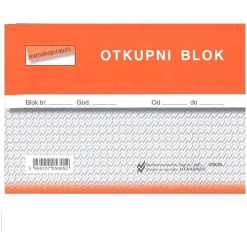 VII-8/NCR OTKUPNI BLOK; Blok 3 x 50 listova, 14,8 x 10,5 cm slika 2