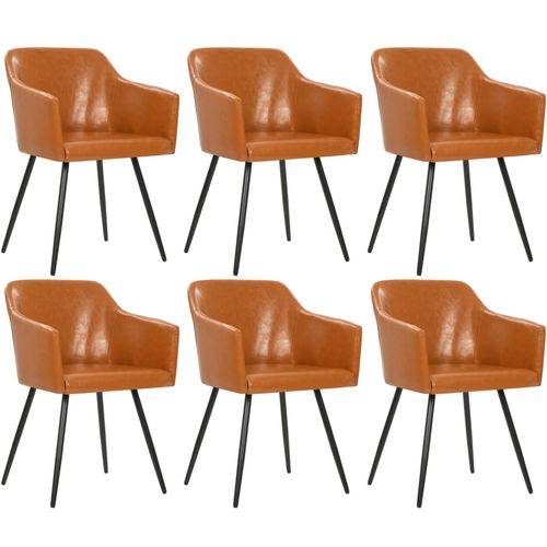 Blagovaonske stolice od umjetne kože 6 kom smeđe slika 15